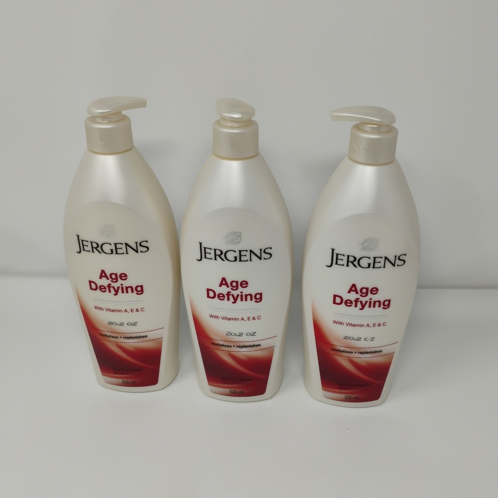 Jergens Age Defying Vitamin Moisturizer Lotion LARGE 20.2 oz 3-Pack Exp 10/2026